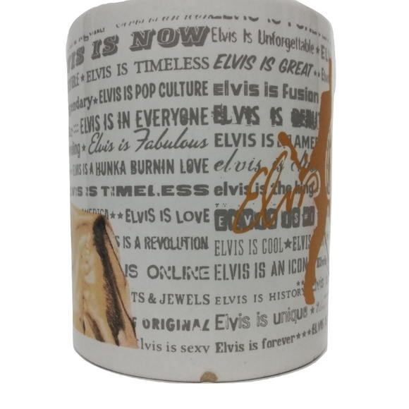 Elvis Mug White with Gold and Print (flawed) - Picture 4 of 5